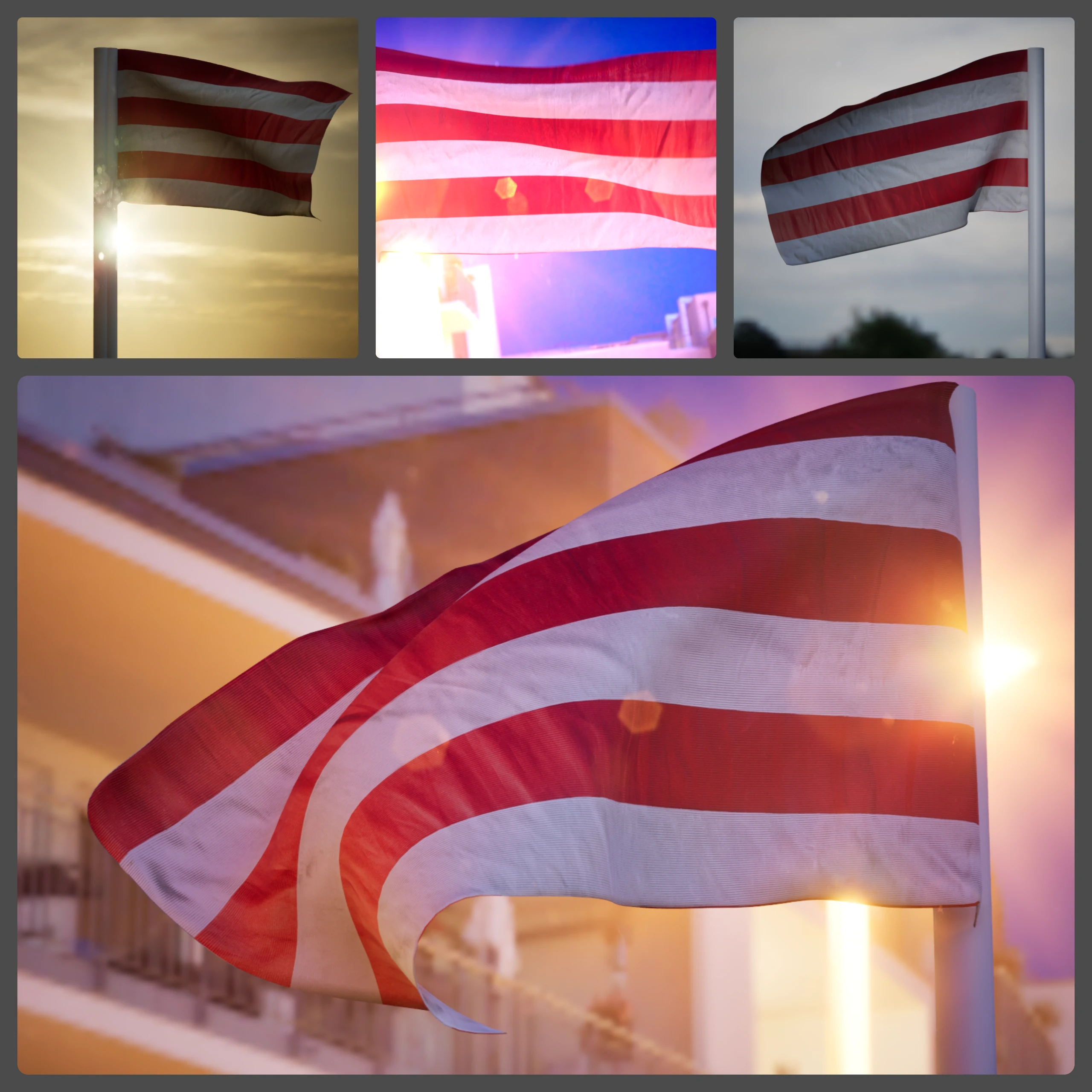 Flag Cloth Simulation collage